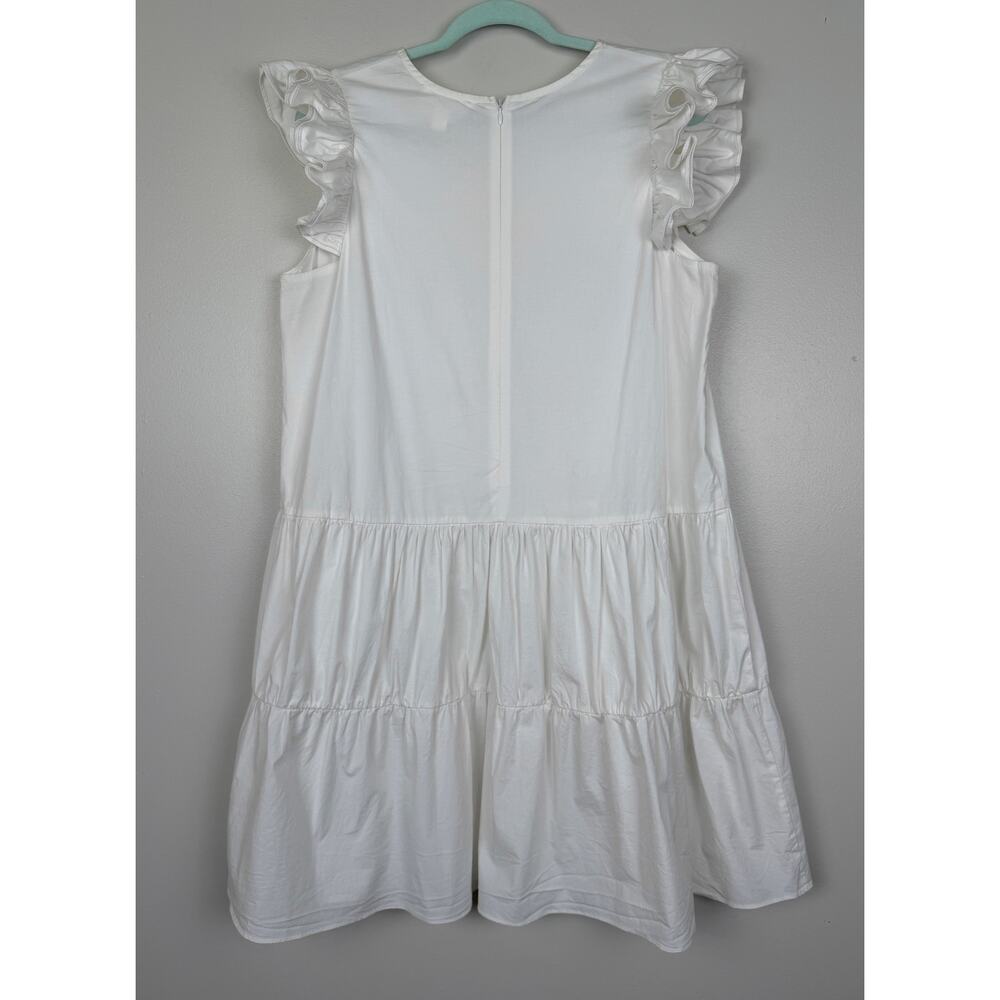 Tuckernuck Pomander Place Corrine Mini Flutter Sleeve Dress White XL Resort Wear - Picture 9 of 14